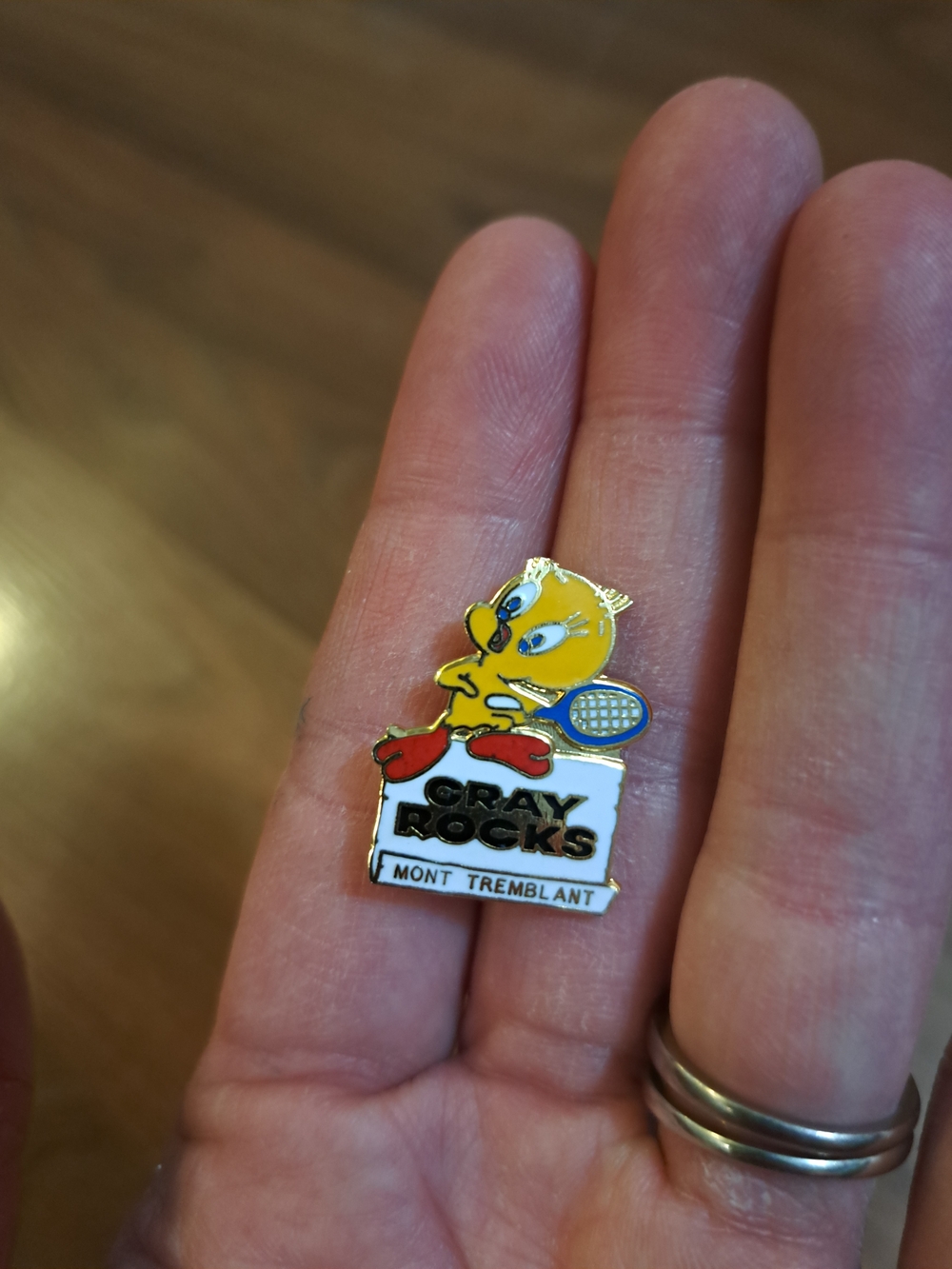 Tweety Bird Tennis Enamel Pin - Gray Rocks Mont Tremblant